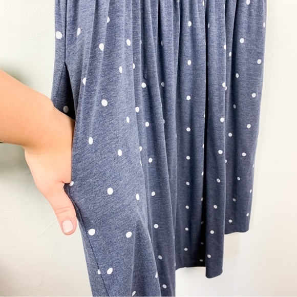 Simier Fariry Modest Stretch Knit Polka Dot Dress Sz L - Picture 5 of 6